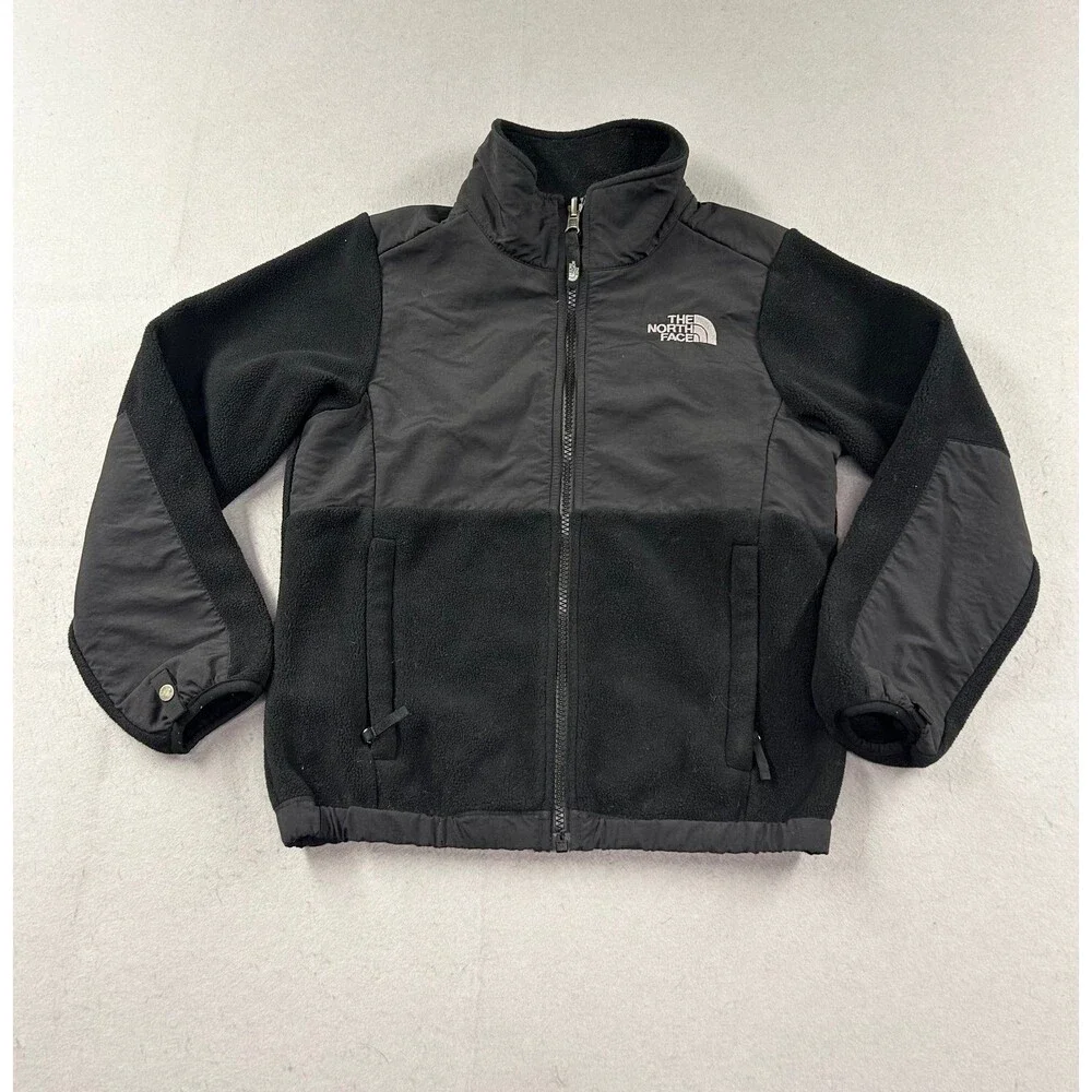 Kids The North Face Denali Fleece Jacket Youth Small Black Full Zip Pockets